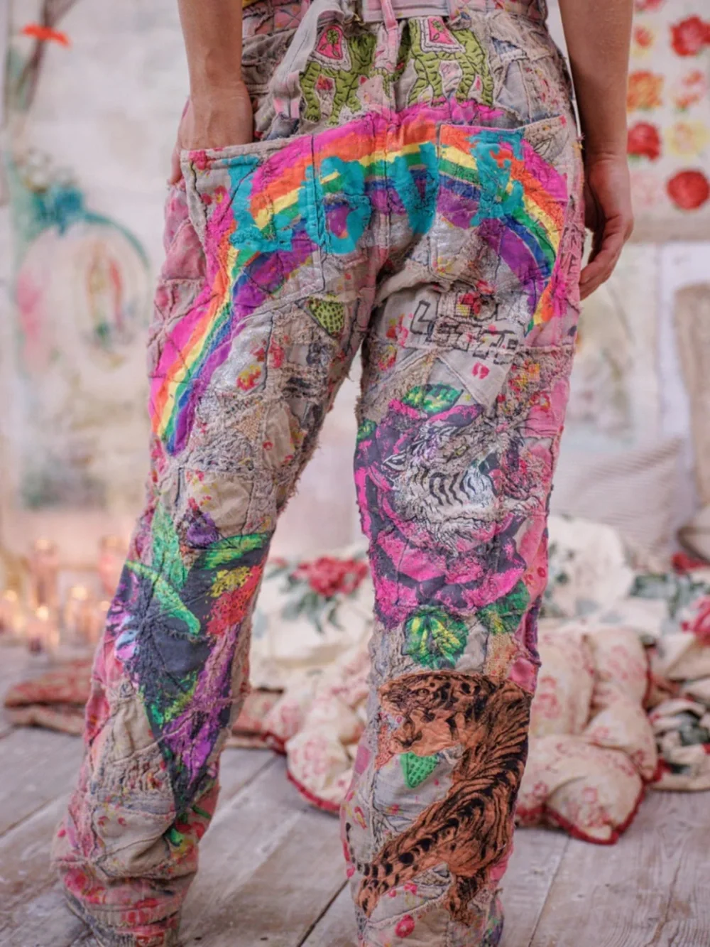 🌈NWT MAGNOLIA PEARL QUILT WORK APPLIQUÉ MINER DENIMS🌈 - Picture 8 of 13
